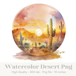 Desert Png, Watercolor Western Png, Desert Sunset Png, Desert Landscape Png, Western Sublimation, Desert Sublimation, Cactus Png, Boho Png
