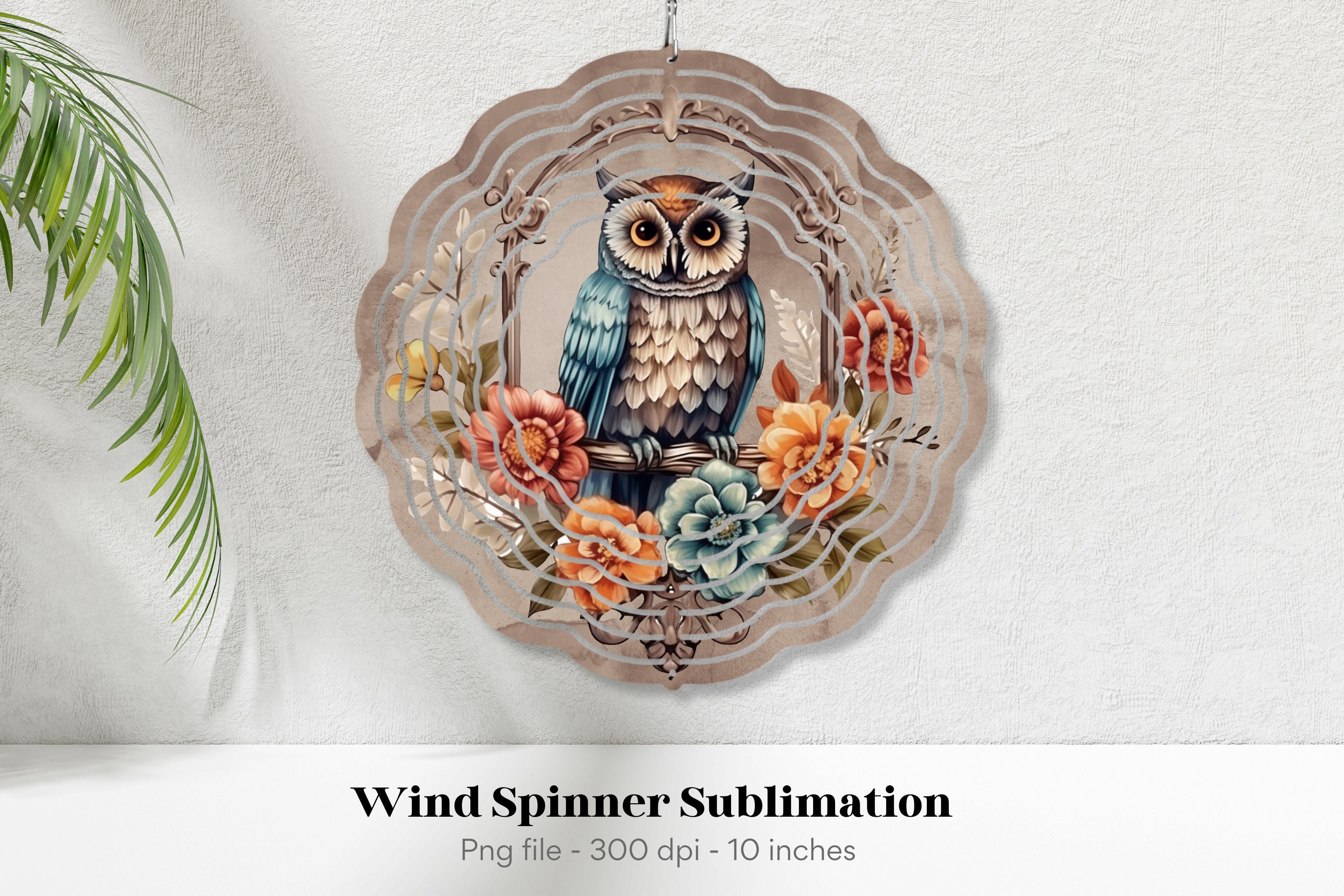 Owl Wind Spinner Png, Fall Wind Spinner Png, Bird Wind Spinner Png, Owl Sublimation Wind Spinner, Wa