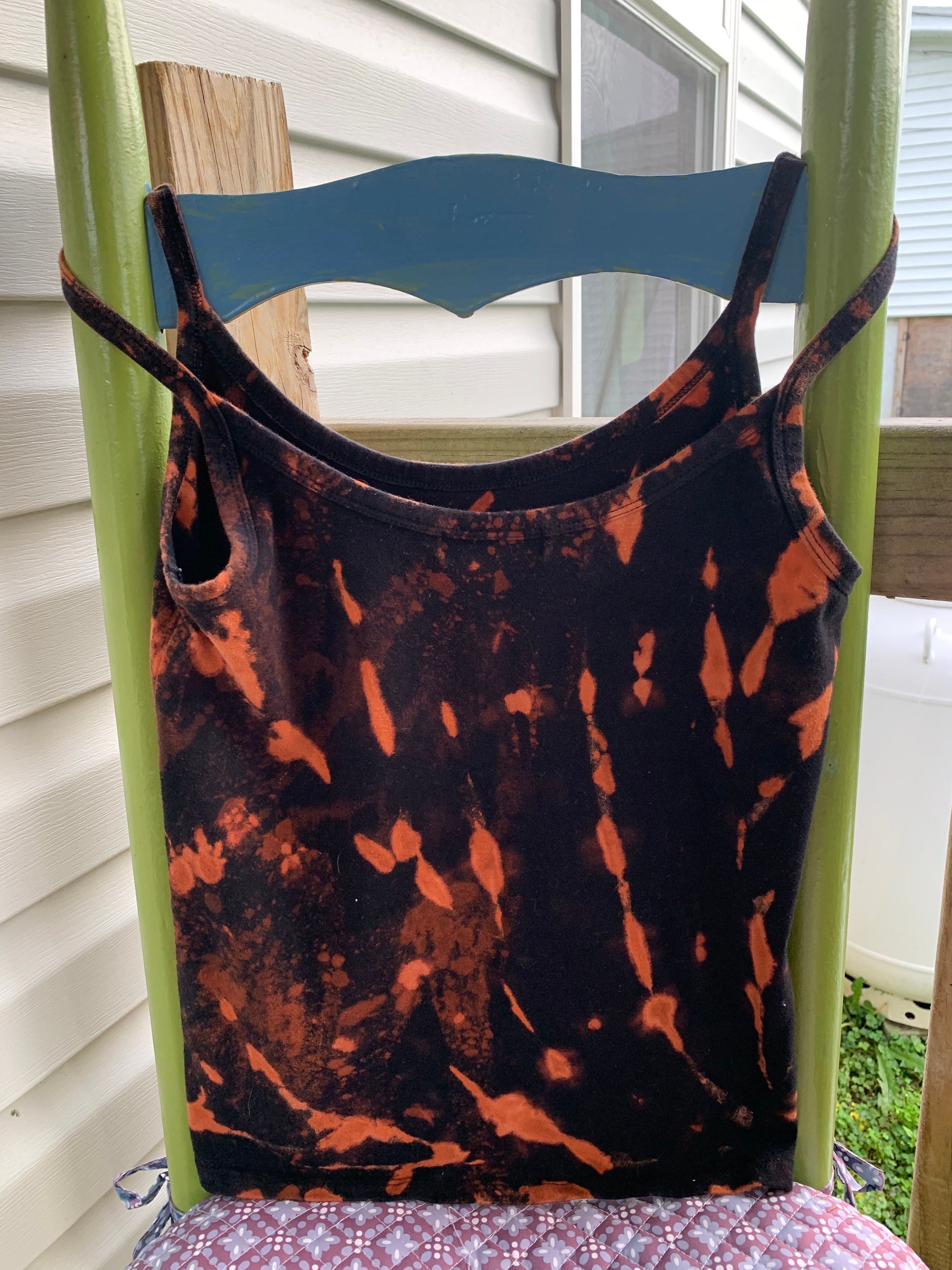 Bleach Dyed Tank Top Etsy
