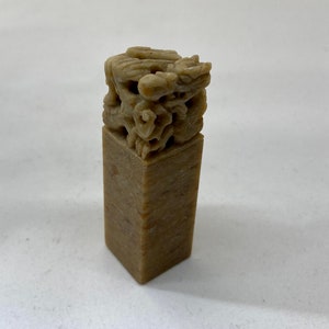 Zodiac stamp - Chinese dragon made of stone, unengraved, seal for letters and works of art