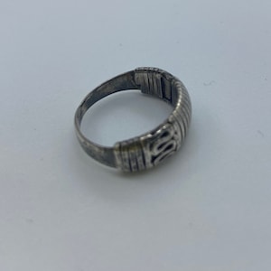 Vintage Ring Silver 925 Unisex, Wave Design, 2 cm Diameter, Heirloom, Retro Jewelry, Statement Ring, Gift for Girlfriend