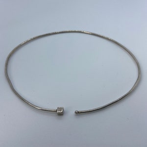 Vintage Halsreif Silber, 80er Jahre, Modeschmuck, Retro Look, Geschenk für Freundin, Schmuck für Frau, Retro Accessoire, Silberhalsreif