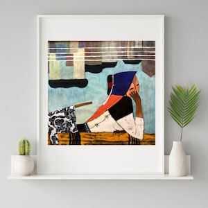 Hand-painted Chinese painting &quot;Woman by the Water&quot;, 48 x 48 cm, original from Suzhou, mystical atmosphere, elegant and mysterious