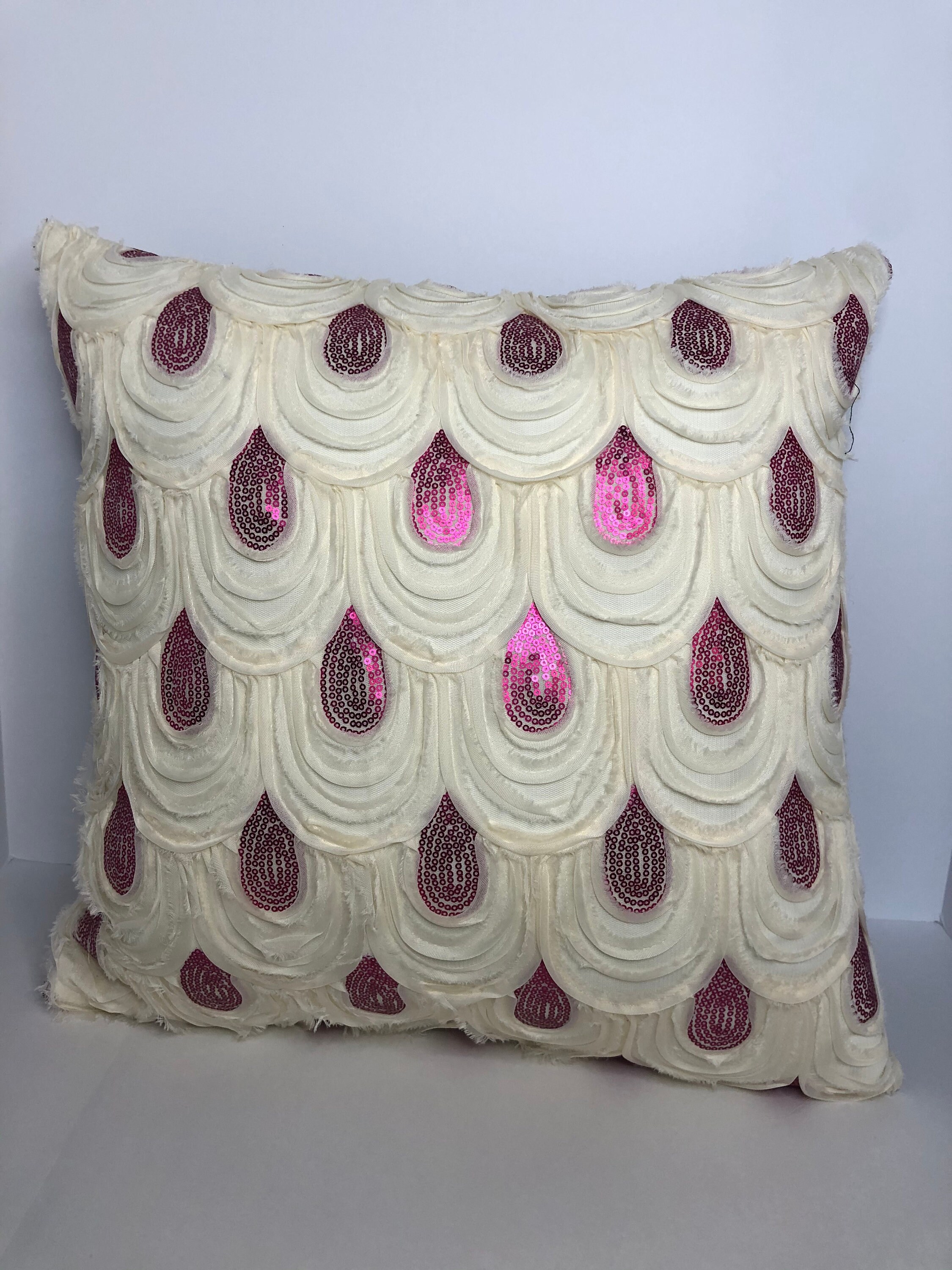 pink sequin pillow