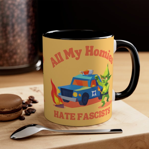 All My Homies Hate Fascists Goblin Mode ACAB Office Coffee Meme Mug