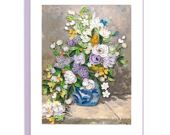 Quilled Artist Series - Spring Bouquet, Renoir Greeting Card