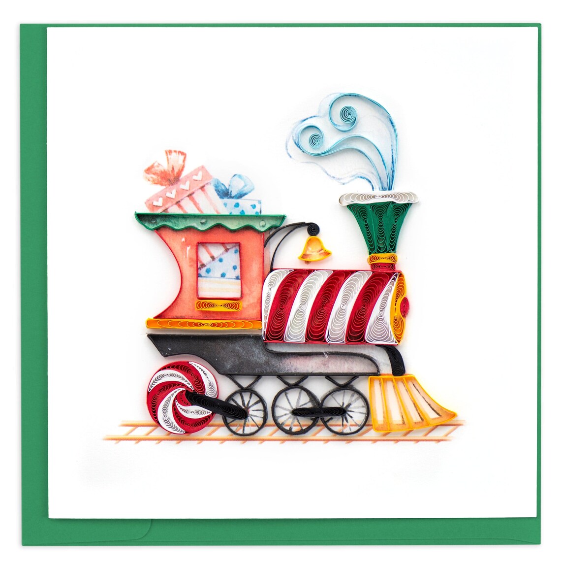 Quilled Christmas Train Greeting Card Train Decor Gift for Etsy