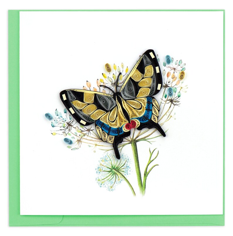 Quilled Swallowtail Butterfly Greeting Card – Handmade Detailed Paper ...