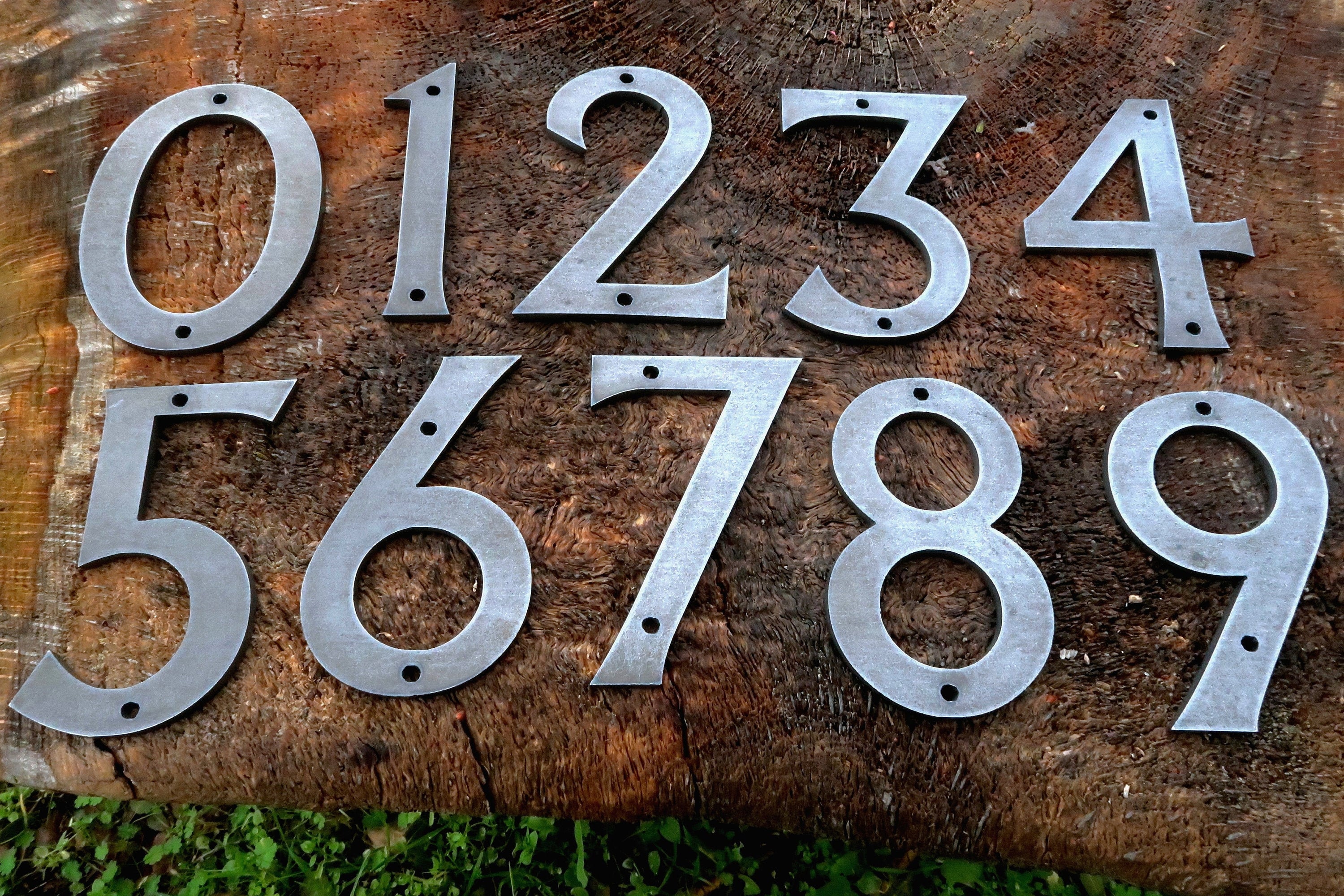 Rustic Metal House Numbers Home Address Raw Iron Steel Big Etsy
