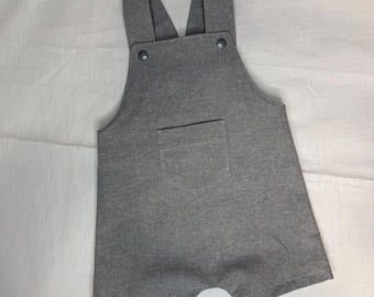 Unisex Linen Look Romper | Minimalist Toddler Overall Outfit, Neutral Baby Clothes