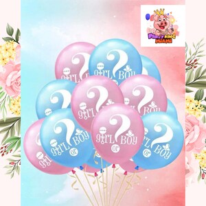 Gender reveal blue and pink 12 PCS set latex balloons