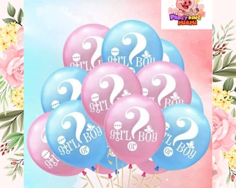Gender reveal blue and pink 12 PCS set latex balloons