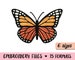 Butterfly Embroidery file 6 Sizes Monarch Butterfly embroidery machine design Spring Freedom Cute Animals Baby Girl Adults Kids Shirt Mask 