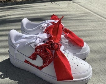 Nike air force 1 red bandana top