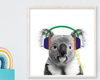 Koala Nursery Print, Nursery Decor ,Nursery wall art, Koala Print, Animal print, Nursery, Personalized art, Personalised, Animal art