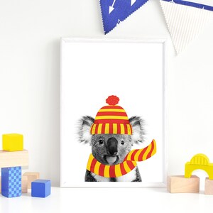 Aussie Rules Koala Nursery D\u00e9cor Doggies. Koala Western Bull Dog Nursery Prints Wall Art Prints AFL Footy Western Bulldogs