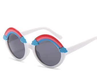White Blue  Toddler Sunglasses, Toddler Glasses, Kids Rainbow  Glasses, Kids Sunnies, Girls Sunglasses, Girls  Rainbow Sunglasses, Toddler