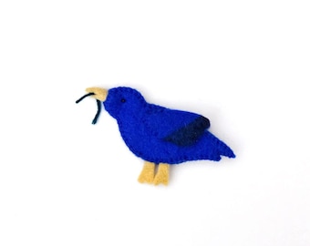 Single Felt Finger puppet Bowerbird