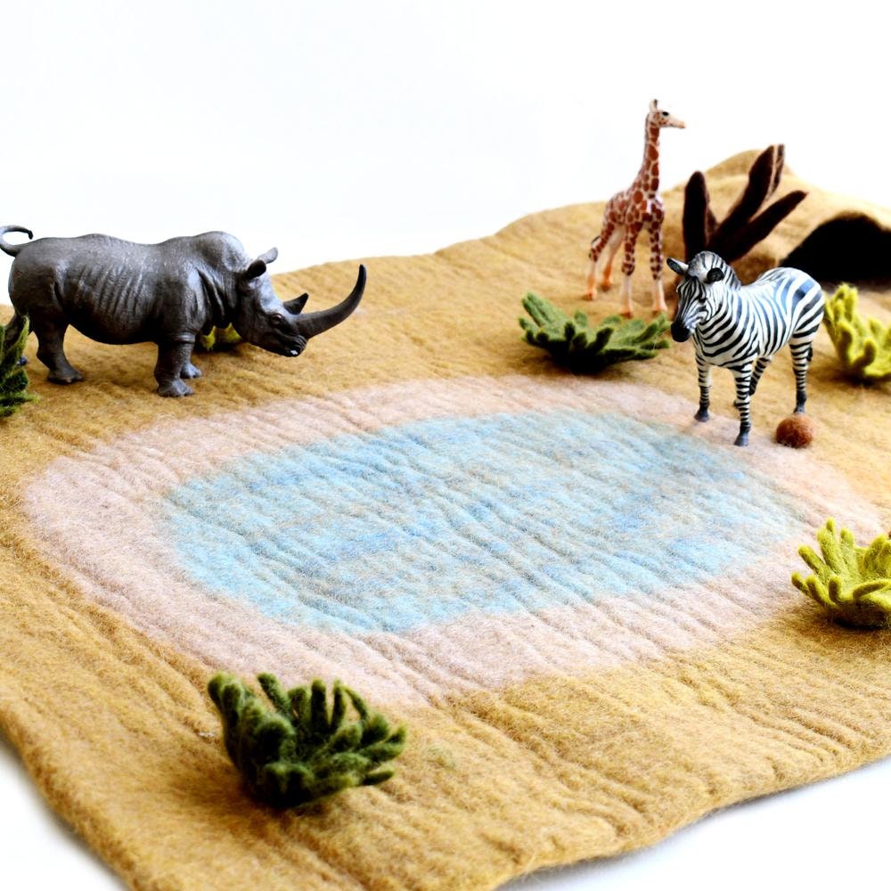Safari Animal Play Mat Children's Foam Tiles in Black, Gray, White, Ye —  SoftTiles