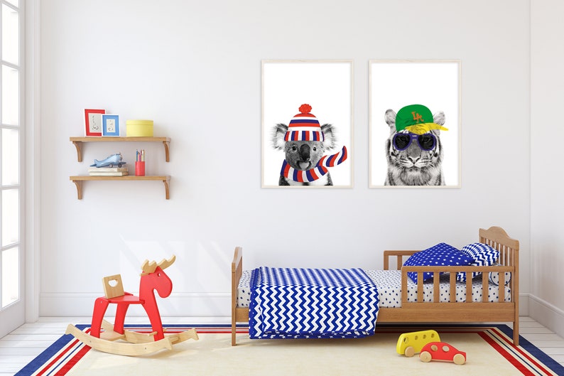 Aussie Rules Koala Nursery D\u00e9cor Doggies. Koala Western Bull Dog Nursery Prints Wall Art Prints AFL Footy Western Bulldogs