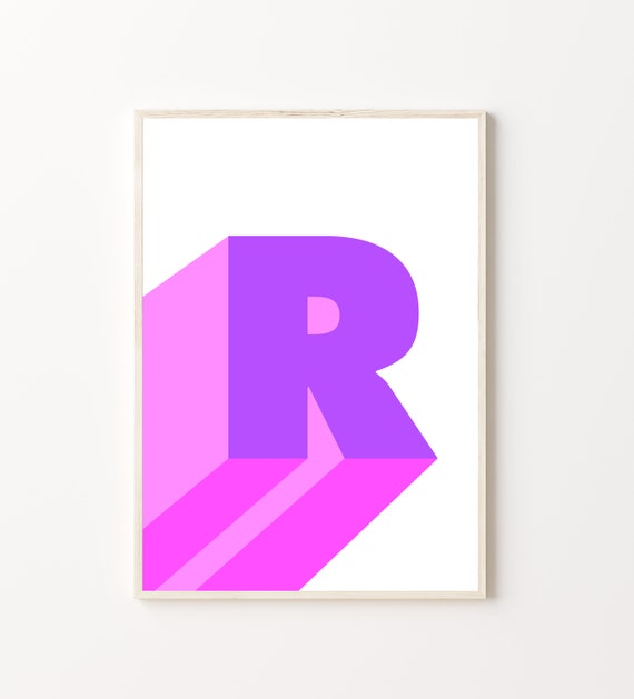 Art & Collectibles Prints Super Letter R Alphabet Print Personalized ...
