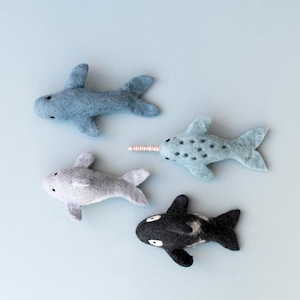 Marine animals Felt Toy, Toy orca, whale , dolphin, Narwhal.  Handmade Toy, Felt Toy, Wool Ocean Animals, sea life,  Kids Toy,