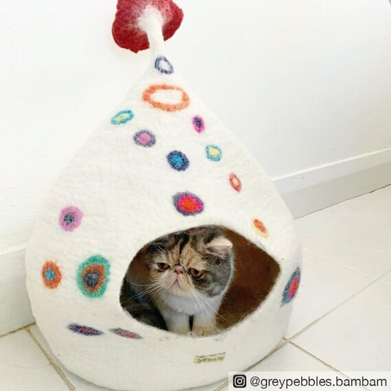 Cat Cave Cat Bed Pet Bed Cat Bed Cat Cocoon Felt Bed Cap Nap