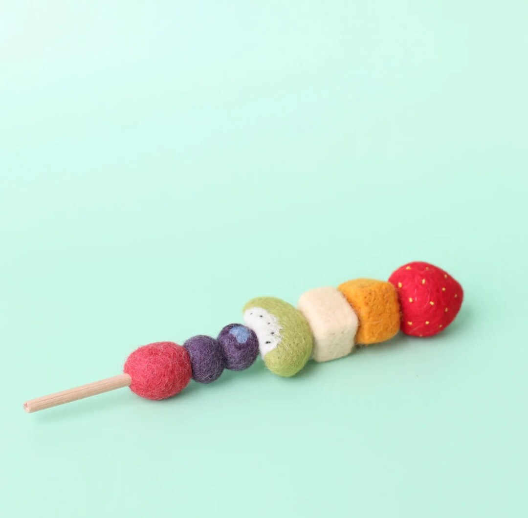 Felt Fruit Kebab, Pretend Play, Felt Play Food, Imaginary Play, Pretend