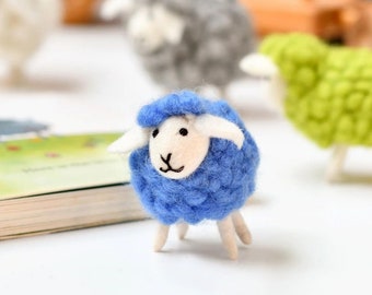 blue sheep toy, felt toy, felt sheep, small felt sheep toy, sheep soft toy, small play sheep, pretend play