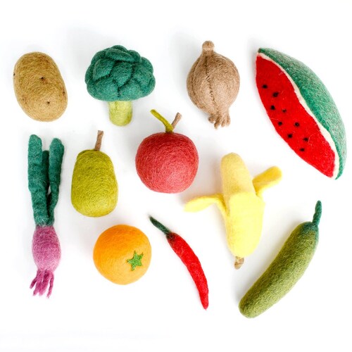 Felt Fruit and Vegetable Set D 12 Pieces Play Fake Felt Etsy Australia