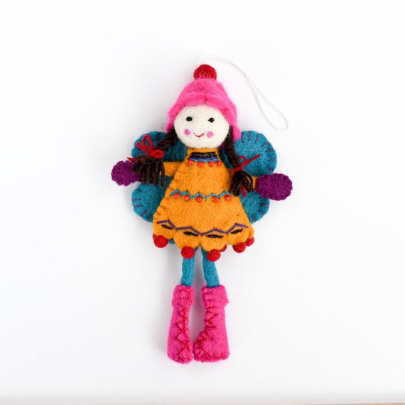 Fairy Felt Toy Toy Fairy Baby Fairy Toy Pink Dress Wool Fairy Kids Toy Handmade Toy Felt Toy