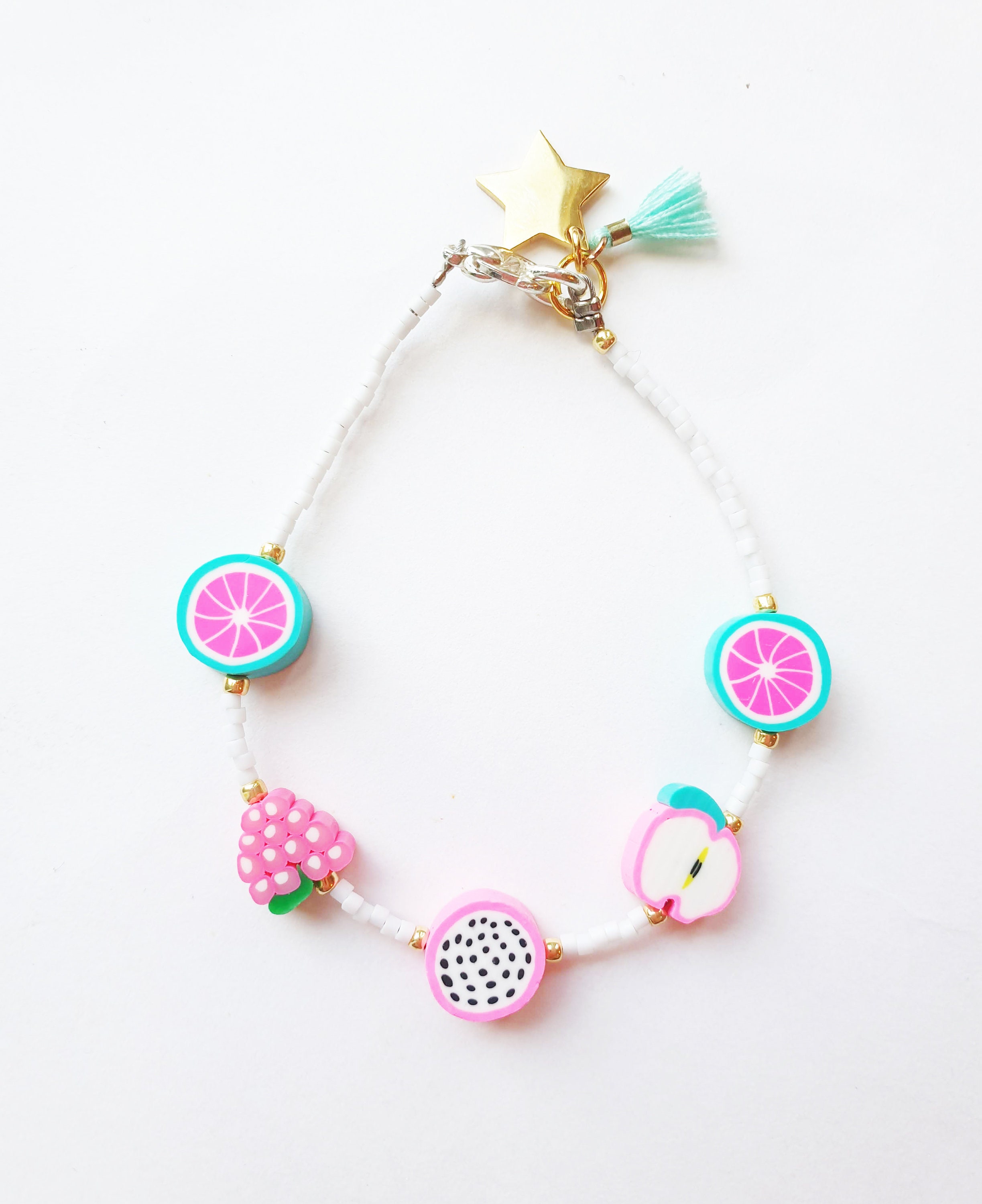 Kids beaded bracelet Fruit Bead Apple kids charm bracelet Etsy