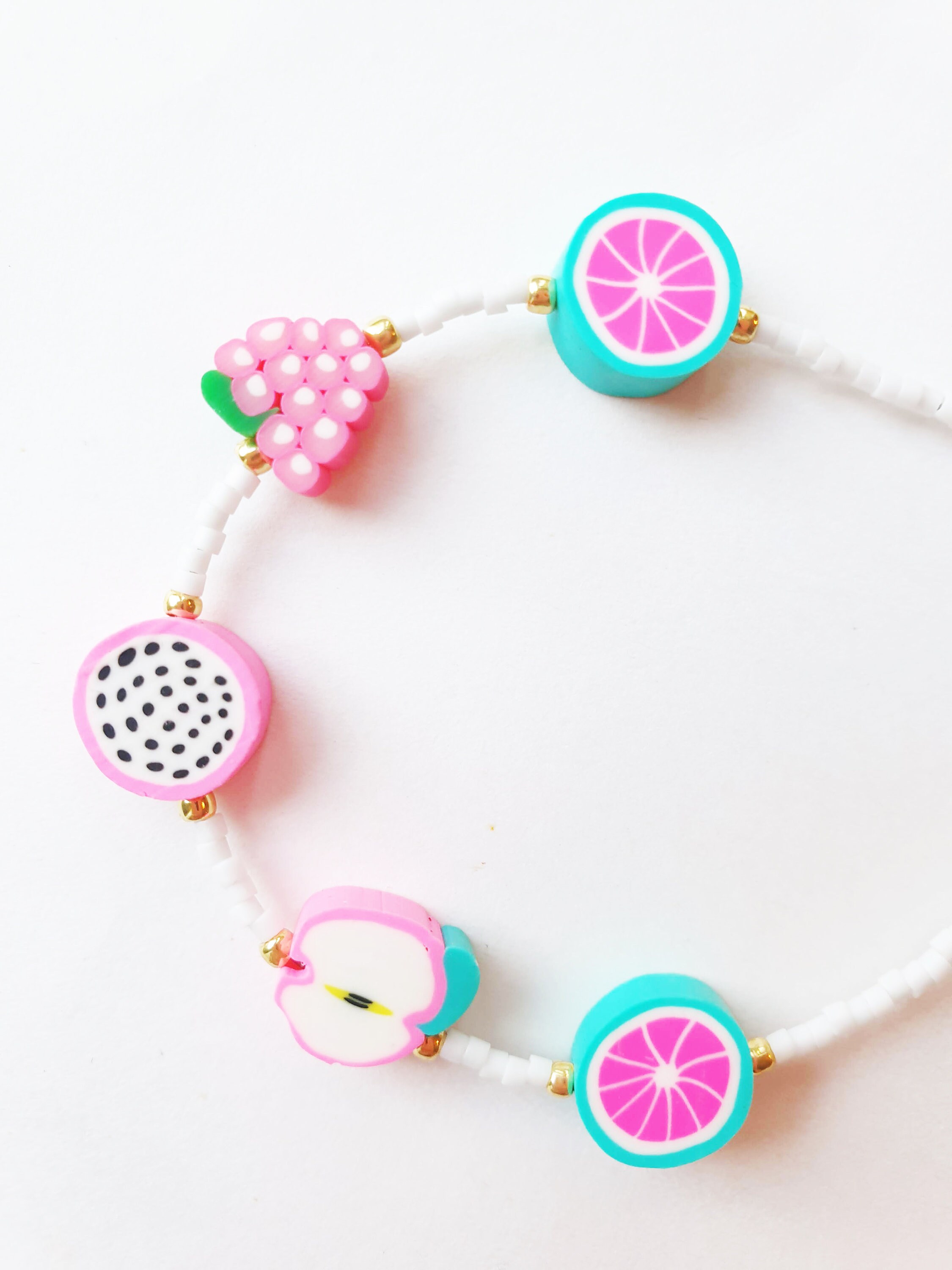 Kids beaded bracelet Fruit Bead Apple kids charm bracelet Etsy