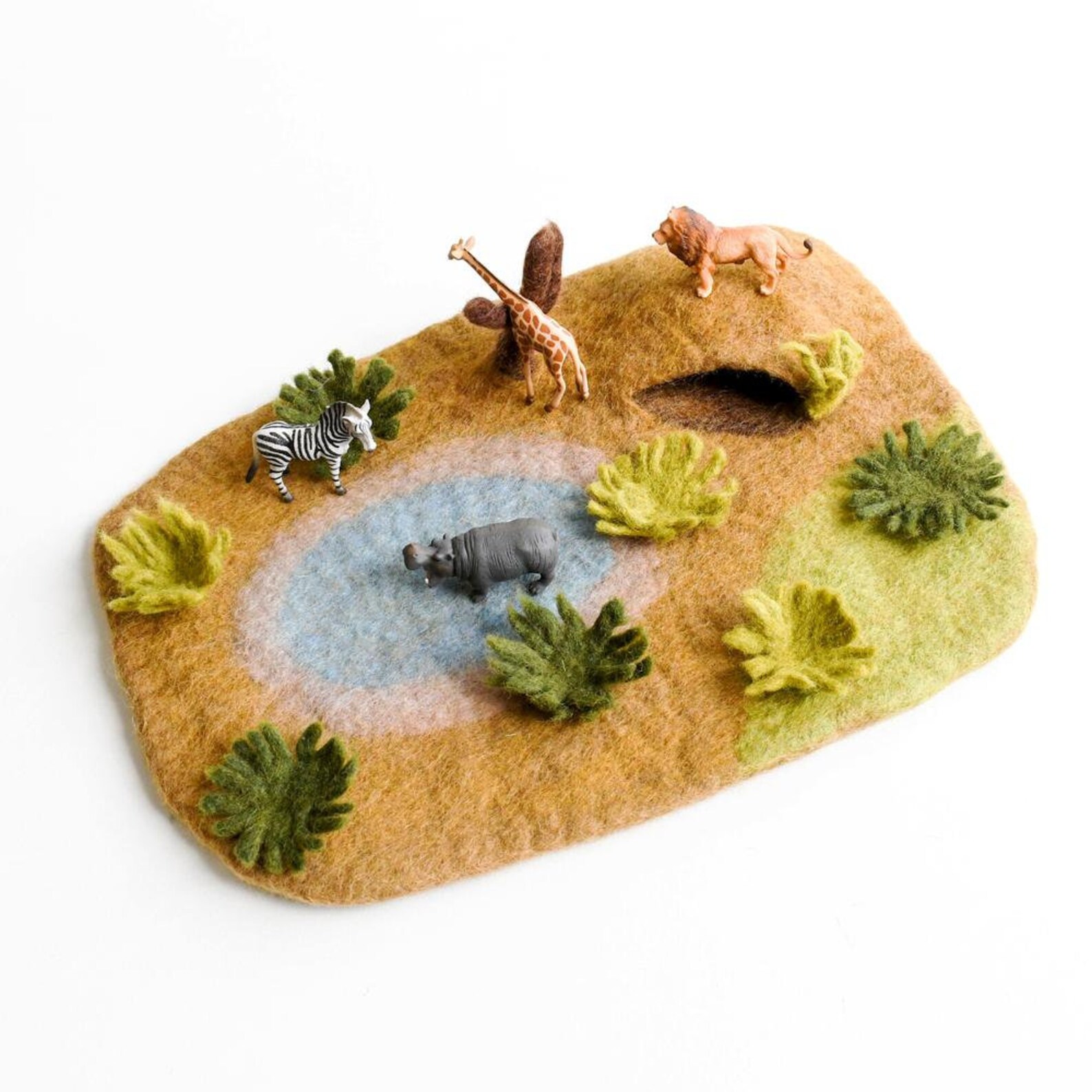 Safari Playscape Felt World Play Scene Pretend Play Mat - Etsy