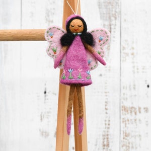 Toy Fairy Handmade Toy Felt Toy Fairy Felt Toy Wool Fairy Kids Toy Baby Fairy Toy Pink Hair