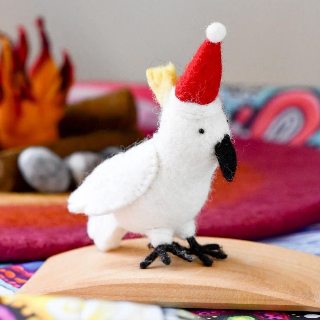 Australian Cockatoo Felt Christmas Hanging Decoration, Felt Christmas