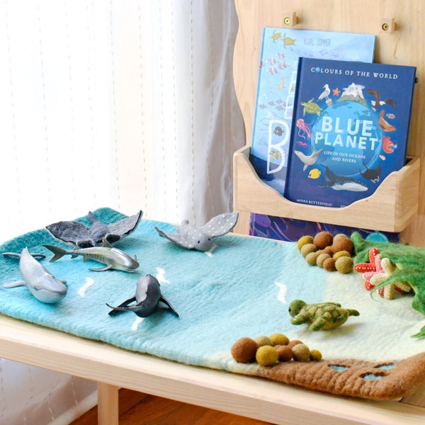 Large Ocean, Sea, River  Playscape, Felt World, Play scene, Pretend Play, Mat for Small Play, Waldorf Inspired, Felt play mat. Small World