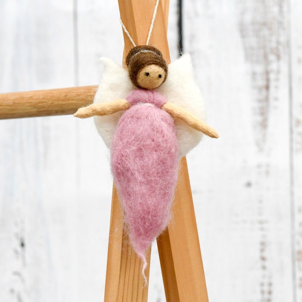 Fairy Felt Toy, Toy Fairy, Handmade Toy, Felt Toy, Wool Fairy Kids Toy, Baby Fairy Toy Needle Felted Fairy Light Pink