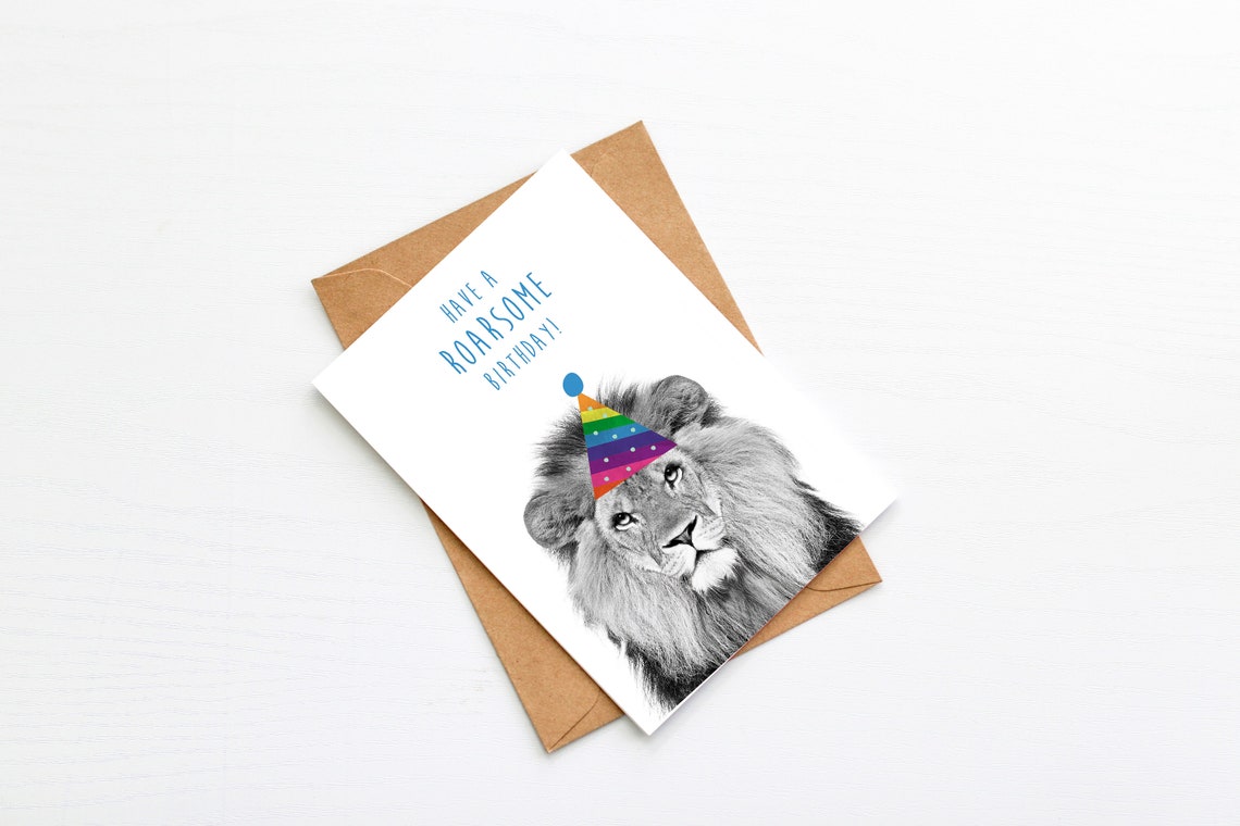 Alles Gute zum Geburtstag Karte Löwe Geburtstagskarte Etsy Schweiz
