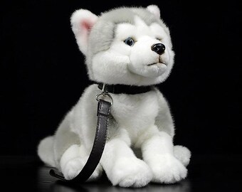 all white husky stuffed animal