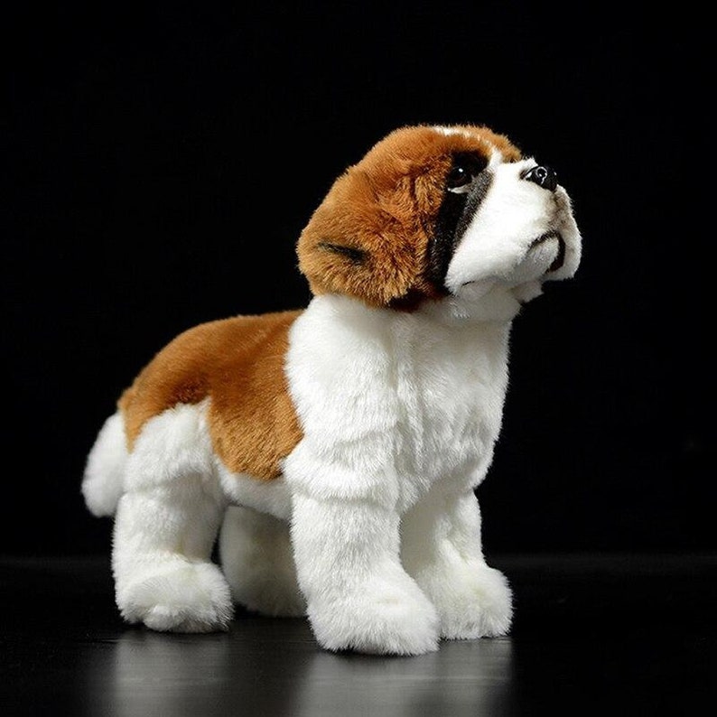 Cute Saint Bernard Dog Realistic Animal Plush Stuffed Toy | Etsy