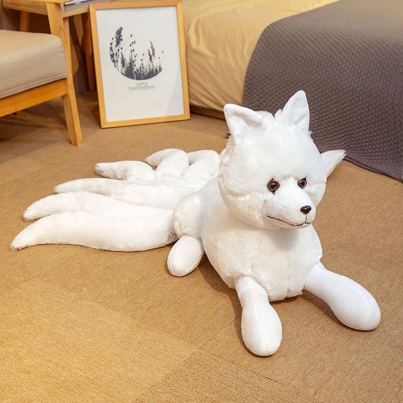 Kawaii Cute Kitsune Nine Tail Fox Animal Plush Stuffed Toy Etsy