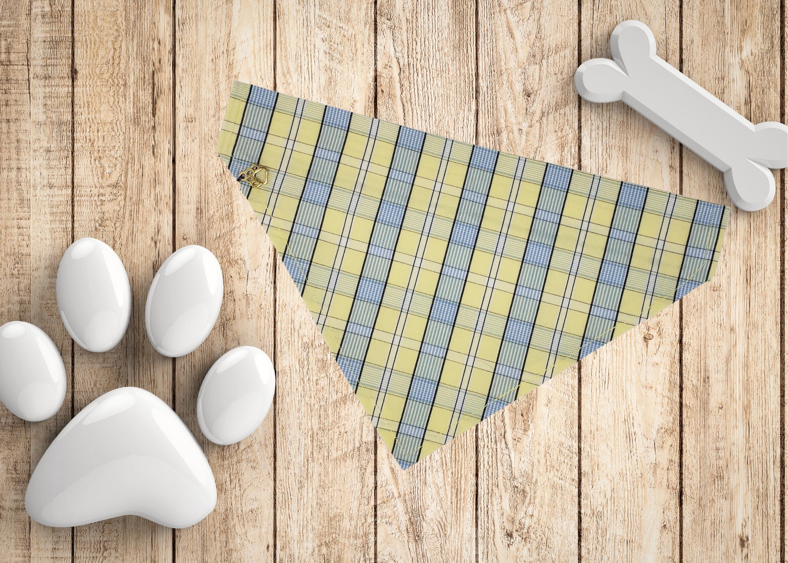 Gelbes und blaues Hundehalstuch Over the Collar Style | Etsy