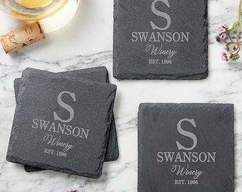 Custom Logo Slate Coaster, Logo Coaster, Promotional Items, Corporate Gifts, Business Guest Favors, , Giveaway Items, Decor