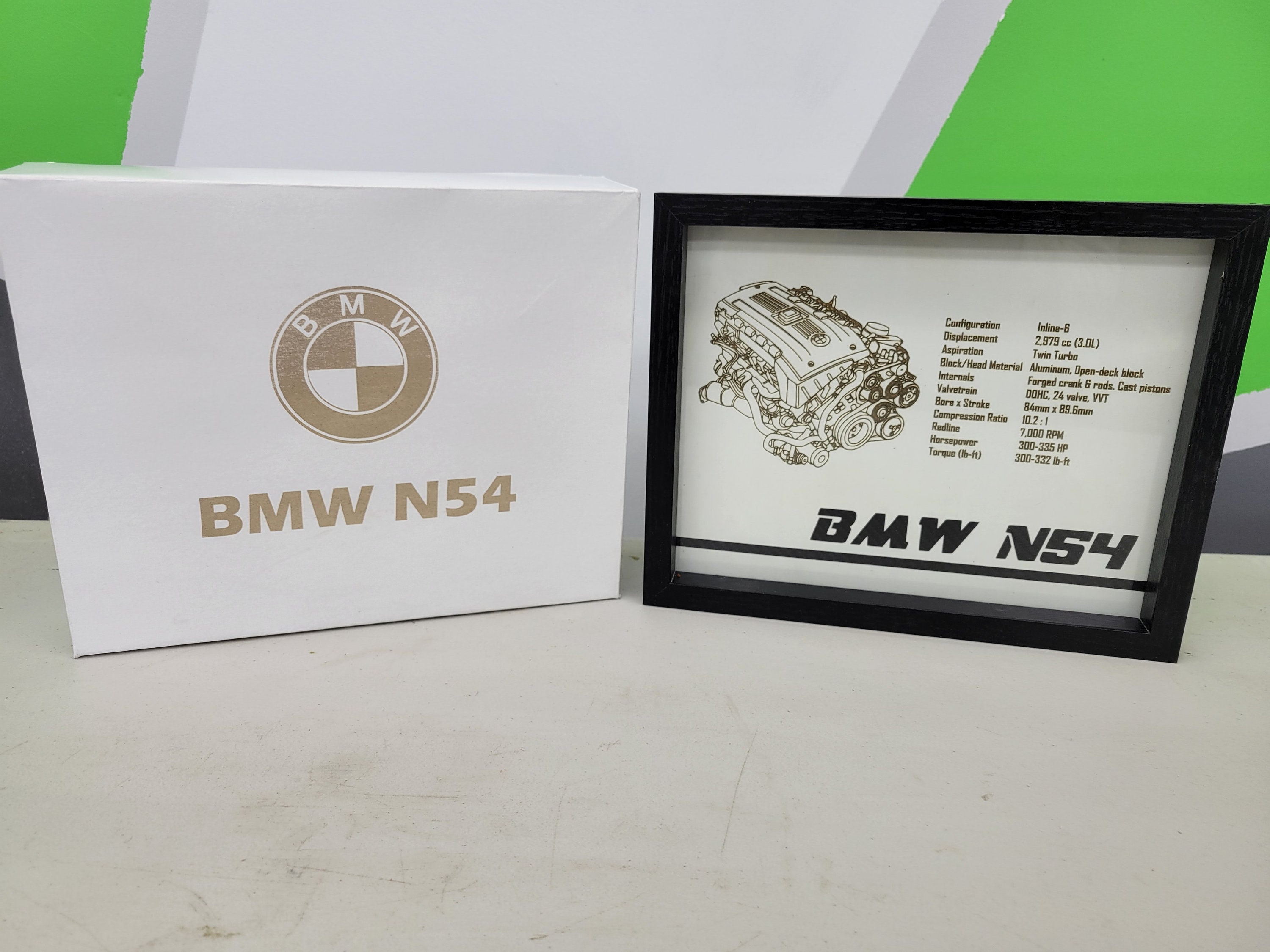 BMW N54 Engine Engraved Specs