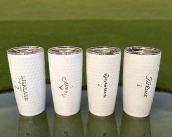 20oz Golf Ball Tumbler for Him/Her, Dimpled Insulated Travel Mug, Unique Golfer Gift for Dad, Husband, Boyfriend, Golf Ball Cup, Replica