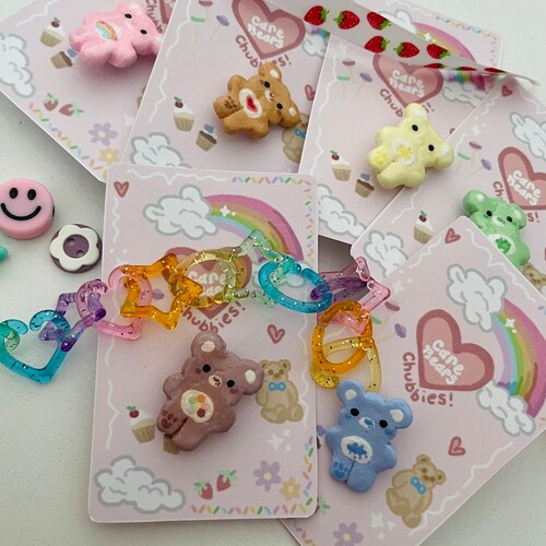 Gummy Care Bear Inspired Clay Pins Etsy