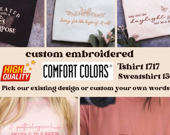 Custom Comfort Colors Tshirt Embroidered Shirt, Personalized Comfort Colors shirts T shirt, Custom Embroidered Tee, Custom Tee