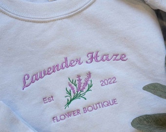 Lavender haze Embroidered Sweatshirt/T-shirt/Hoodie, Aesthetic gift for girl, Lavender embroidered shirt by a Swiftie, pop culture y2k shirt