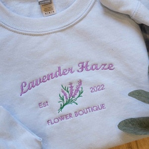 Lavender haze Embroidered Sweatshirt/T-shirt/Hoodie, Aesthetic gift for girl, Lavender embroidered shirt by a Swiftie, pop culture y2k shirt